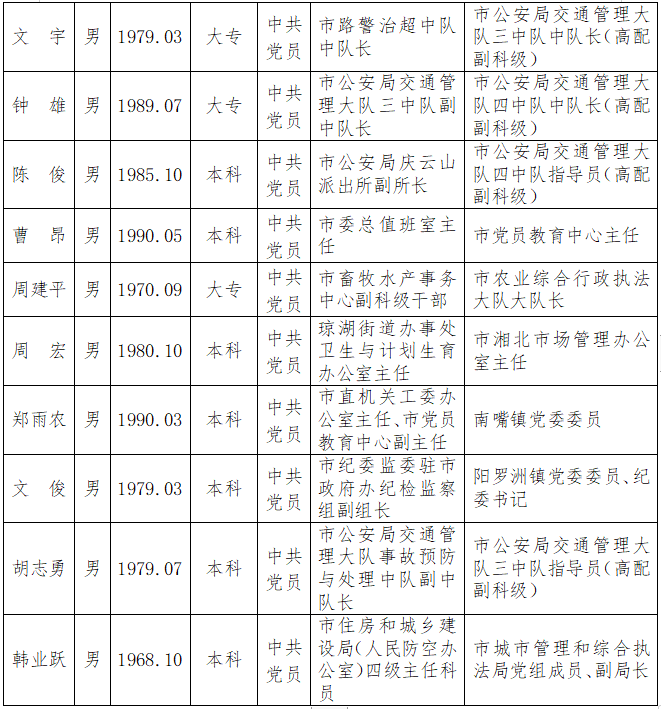 钟祥市最新干部公示，城市发展的新力量领军人物亮相