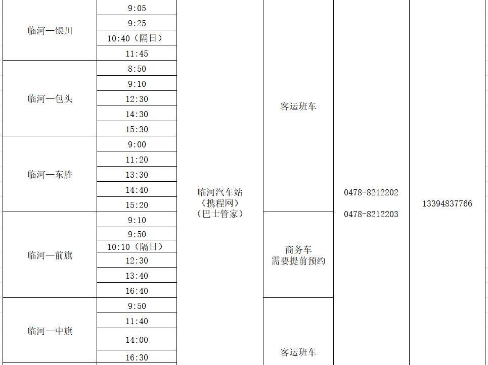 临河汽车站最新时刻表，出行者的必备指南