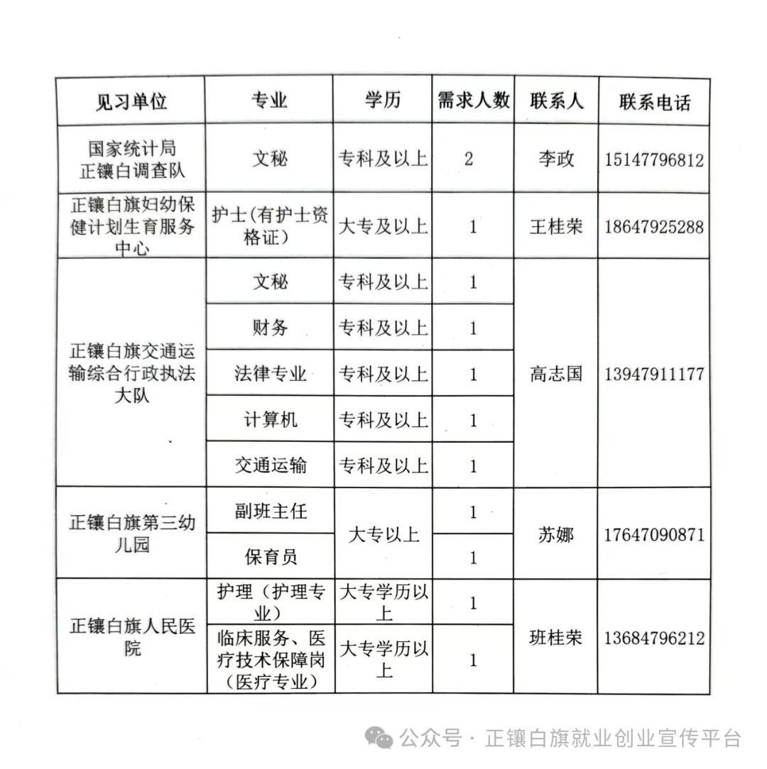 正镶白旗卫生健康局招聘公告发布